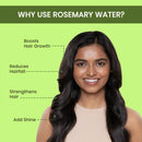 Why use Rosemary Water for hair: boosts growth, reduces hairfall, strengthens hair, adds shine.