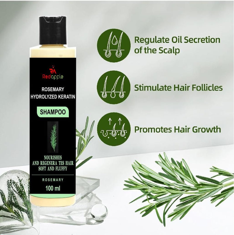 🌿 Rosemary Hydrolyzed Keratin Shampoo 100ml – Buy 1 Get 1 Free (Pack of 2) | Strong, Smooth & Healthy Hair