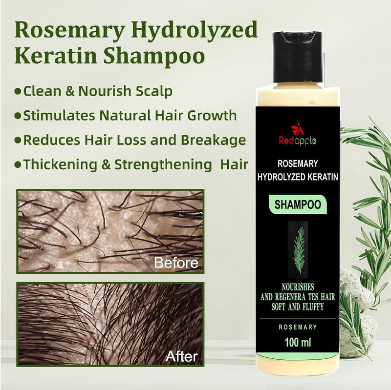 🌿 Rosemary Hydrolyzed Keratin Shampoo 100ml – Buy 1 Get 1 Free (Pack of 2) | Strong, Smooth & Healthy Hair