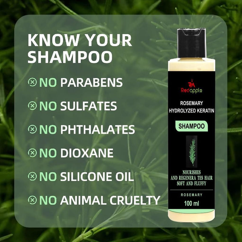 🌿 Rosemary Hydrolyzed Keratin Shampoo 100ml – Buy 1 Get 1 Free (Pack of 2) | Strong, Smooth & Healthy Hair