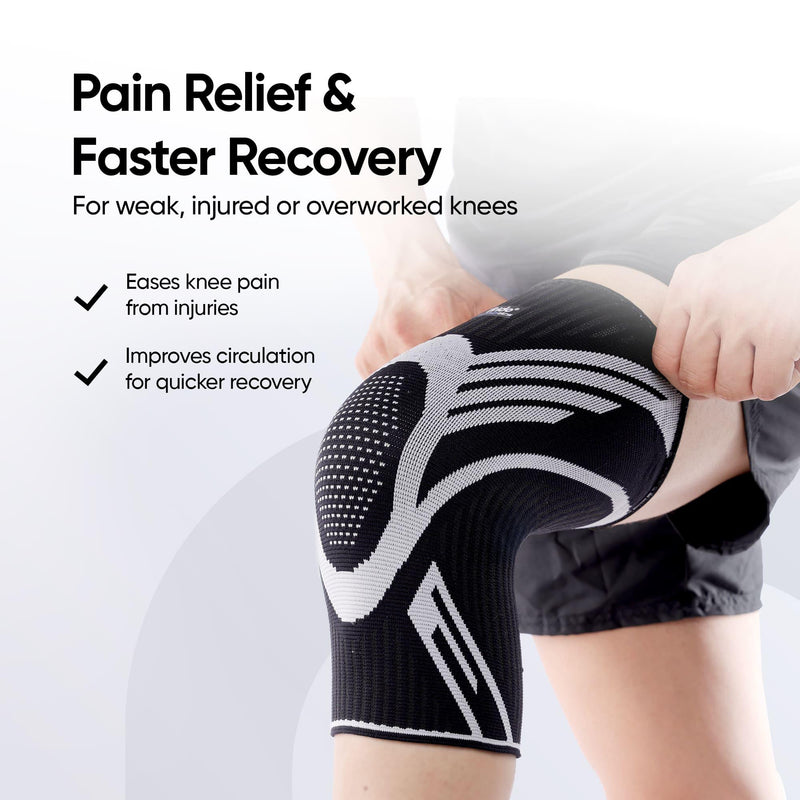 "Compression Knee Sleeves Pack of 2 – Active Knee Cap Support for Injury Recovery"