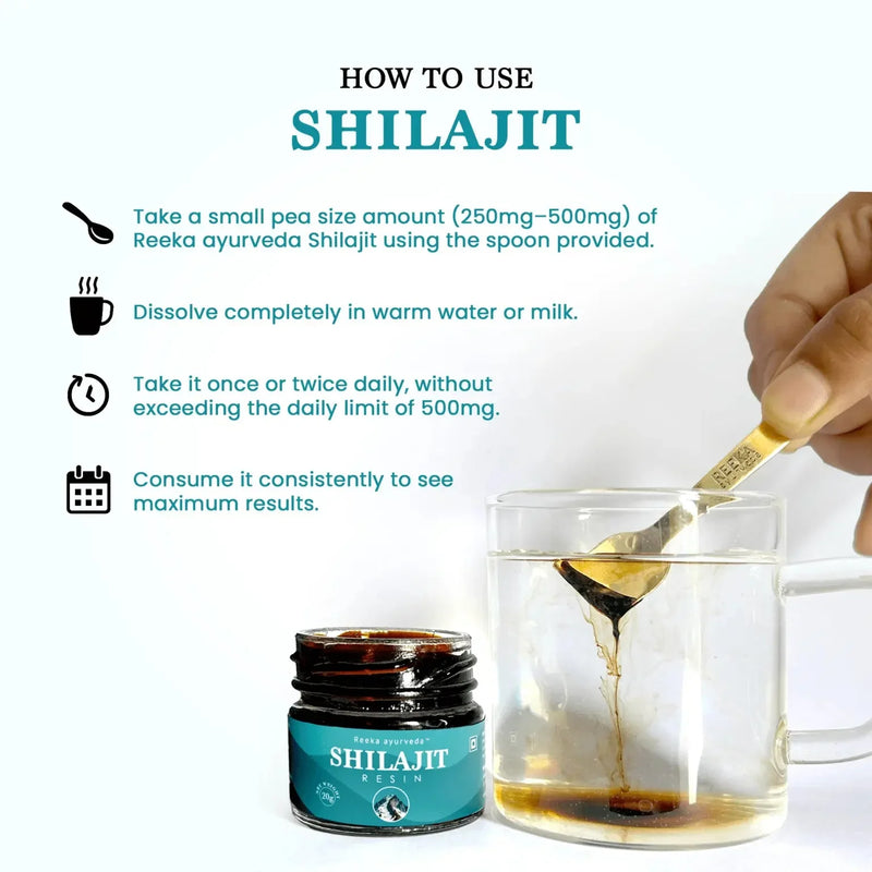 Reeka Ayurveda Pure Himalayan Shilajit  Resin 20g | 4X Concentrated 100% Natural |Boost Energy Stamina & Strength Naturally - Himalaya Life Care