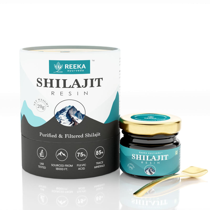 Reeka Ayurveda Pure Shilajit Resin 20g | 4X Concentrated | Pure & Original Shilajit to Boost Performance, Power, Stamina, Strength | Lab Tested