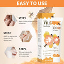 Vitigo Bee Venom Vitigo Correcting Cream instructions for use with steps for skin application.