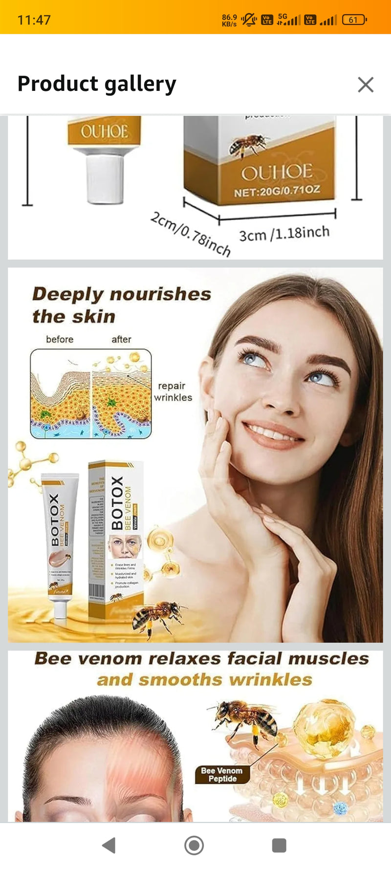 Bee Botox Face Cream Duo for Anti-Aging and Skin Firming