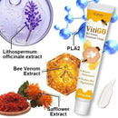 Vitigo Bee Venom Treatment Cream with extracts including Lithospermum, PLA2, and Safflower for skin rejuvenation.
