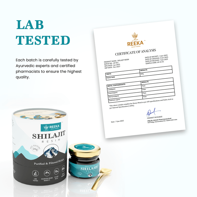 Reeka Ayurveda Pure Shilajit Resin 20g | 4X Concentrated | Pure & Original Shilajit to Boost Performance, Power, Stamina, Strength | Lab Tested