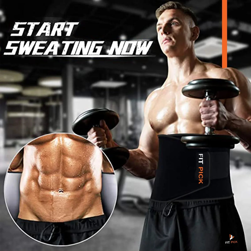 Black Sweat Belt Pack for Men and Women Fitness Support