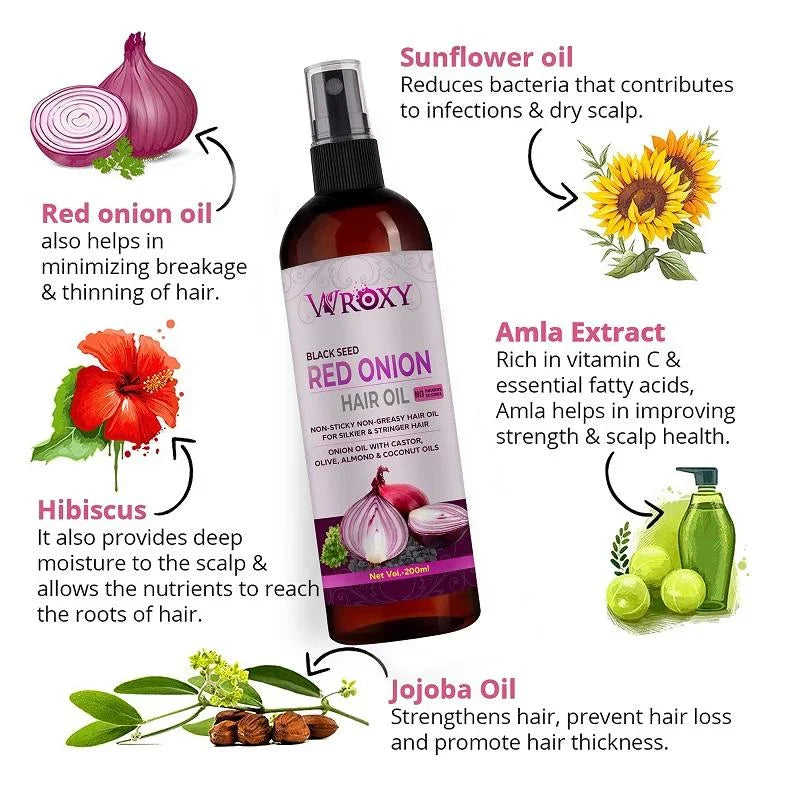 Herbal Onion Black Seed Hair Oil for Strong and Shiny Hair